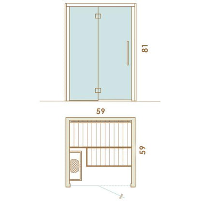 Auroom Cala Traditional Sauna - Glass