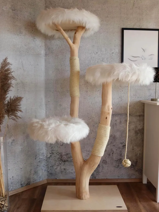 Octor  Unique Handmade Cat Tree with Comfortable Perches – Solid Beech Wood Construction